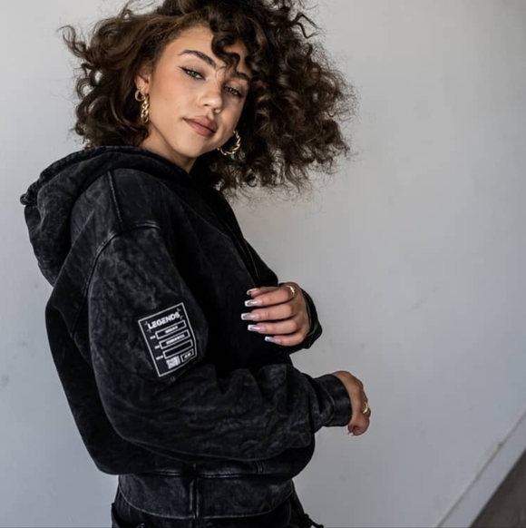 LEGENDS Women's Black Dyed Hoodie XS - Picture 8 of 9
